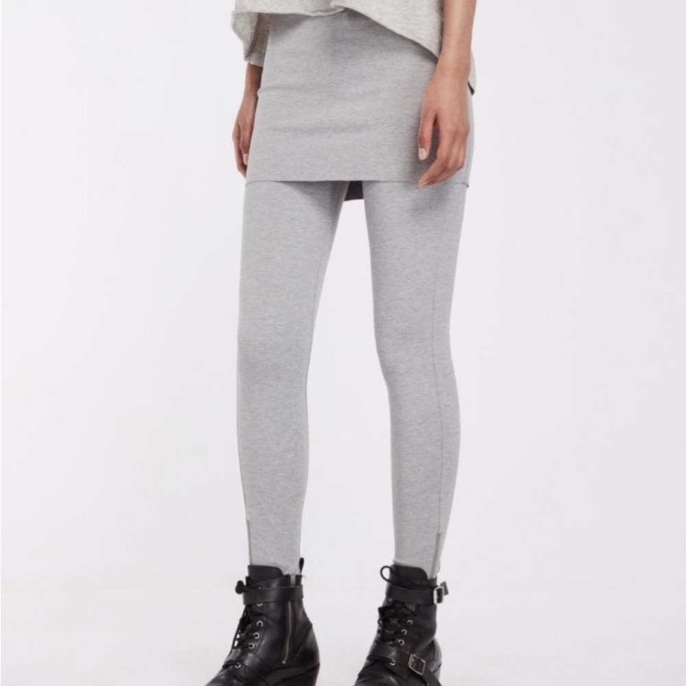 AllSaints Small Heather Gray Skirted Leggings w/ankle zippers 🩶